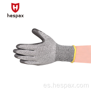 Hespax Anti-cut HPPPE Work PU Glove General Propósito
